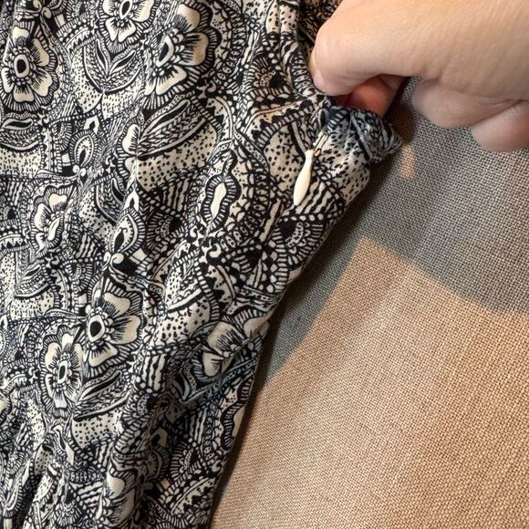 Abercrombie & Fitch Y2K Black & White Floral Mini Dress Strappy Fit & Flare - Picture 5 of 12